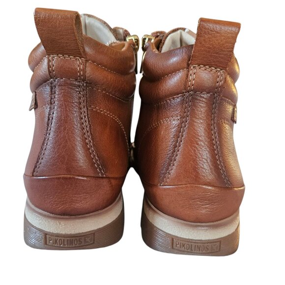 Pikolinos Vigo Brandy Lace-up Leather Ankle Boots Womens SZ 39 US 8.5 Brown - Picture 9 of 15
